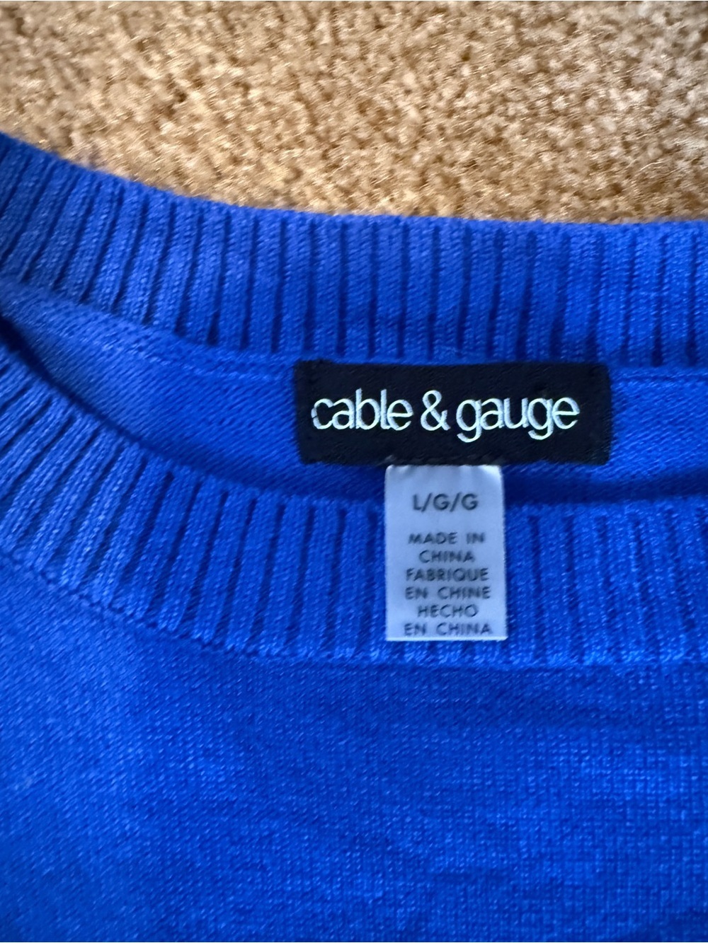 Cable & Gauge women’s Royal Blue Crewneck Sweater size Large - Picture 3 of 8
